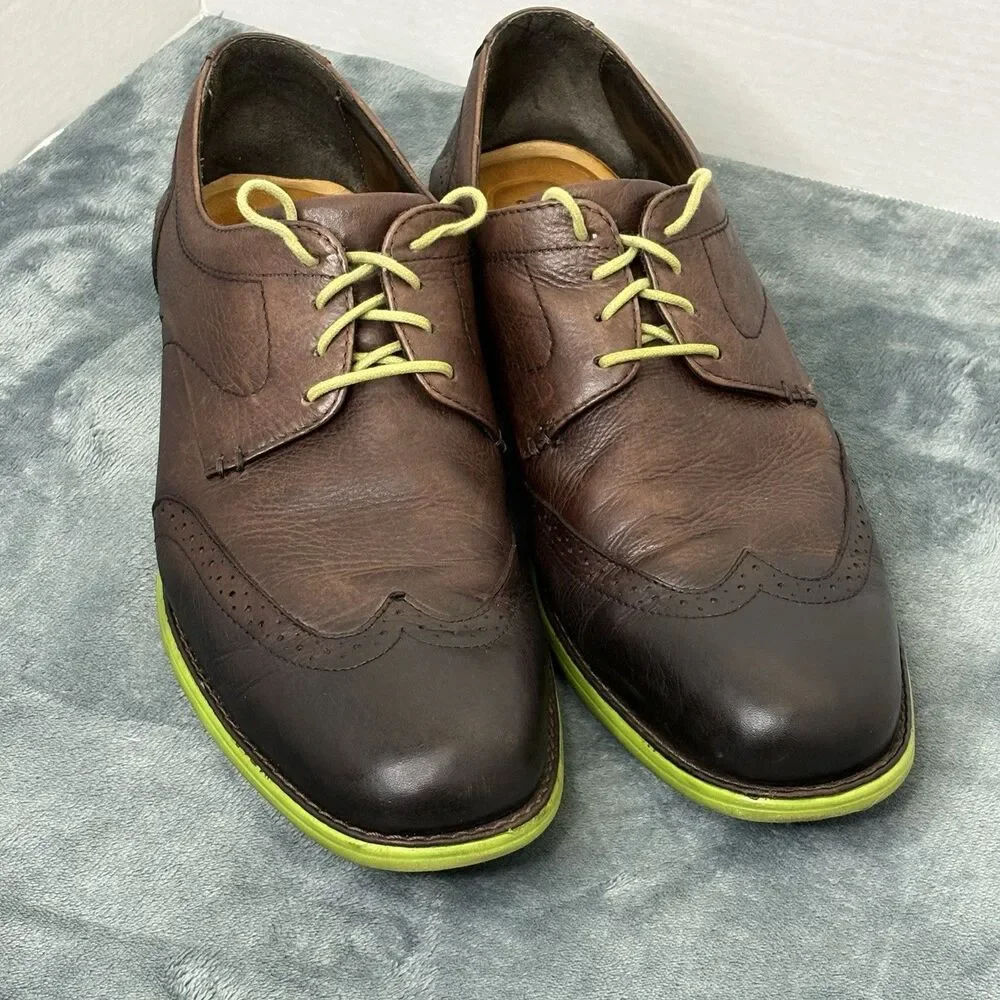Johnston & Murphy 20-8666 Mens Leather Sheepskin Wingtip Shoes 13M Classic